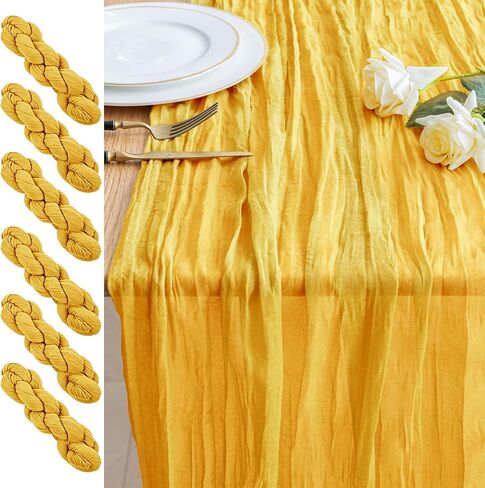 3PCS Table Runner Cheesecloth 10FT Blushing Pink Boho Gauze Cheese Cloth Rustic Sheer Table Runners for Valentine's Day Spring Easter Wedding Bridal Baby Shower Party Decoration in Saudi Arabia