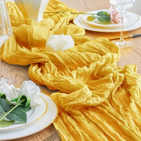 3PCS Table Runner Cheesecloth 10FT Blushing Pink Boho Gauze Cheese Cloth Rustic Sheer Table Runners for Valentine's Day Spring Easter Wedding Bridal Baby Shower Party Decoration in Saudi Arabia