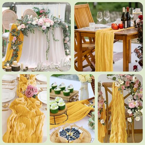3PCS Table Runner Cheesecloth 10FT Blushing Pink Boho Gauze Cheese Cloth Rustic Sheer Table Runners for Valentine's Day Spring Easter Wedding Bridal Baby Shower Party Decoration in Saudi Arabia
