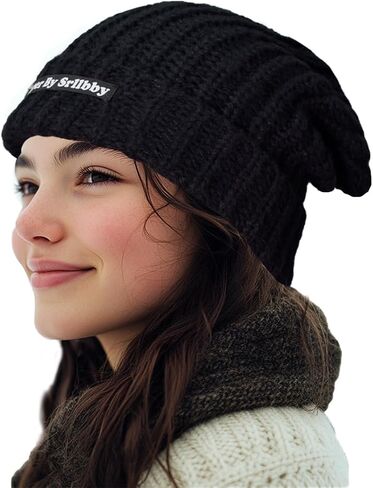 Winter Cuffed Beanie Hats, Warm Slouchy Beanie Hat, Soft Knit Skull Caps Breathable Beanies for Large Head Women Men in Saudi Arabia