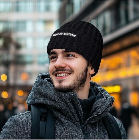 Winter Cuffed Beanie Hats, Warm Slouchy Beanie Hat, Soft Knit Skull Caps Breathable Beanies for Large Head Women Men in Saudi Arabia