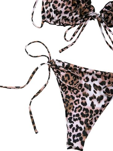 Lilosy Sexy Ribbed Padded String Thong Brazilian Bikini Swimsuit Set for Women Side Tie Knotted Bathing Suit 2 Piece in Saudi Arabia