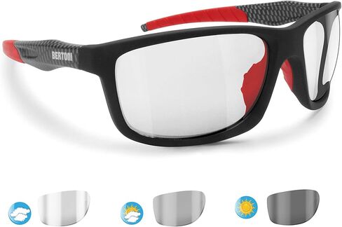 Bertoni Sports Photochromic Sunglasses for Running Ski Motorcycle Golf Cycling - ALIEN Italy Photochromatic in Saudi Arabia