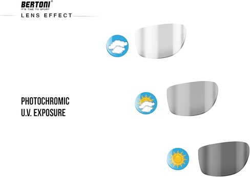 Bertoni Sports Photochromic Sunglasses for Running Ski Motorcycle Golf Cycling - ALIEN Italy Photochromatic in Saudi Arabia