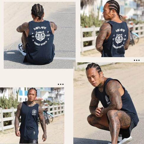 MIRARI Men Tiger Tank Tops - 100% Cotton Gym Workout Sleeveless Shirt, Athletic Running Tank for Men, Comfortable Muscle Tee in Saudi Arabia