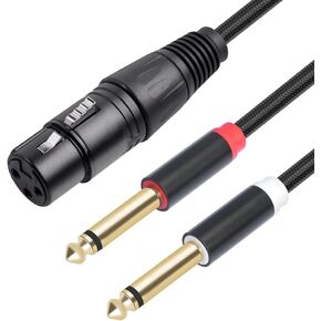 XLR Female to Dual 1/4 Male Y Splitter Cable, XLR Female to Dual 6.35mm 1/4 inch Mono TS Male Aux Audio Microphone Adapter Converter Cord, 10FT/3M in Saudi Arabia