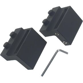 FDXGYH 2 PCS Sliding Barn Door Rail Track Limiters Barn Door Roller Stopper with Rubber Cover for 1.57 Inch Track Width Hardware Flat Rail Roller Stop Device Black