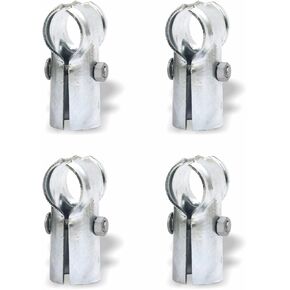 End Rail Clamp, 1-3/8" x 1-3/8", Galvanized, 4 Pieces with Nut & Bolt for Chain Link Fence (1-3/8"x1-3/8", 4, Count)
