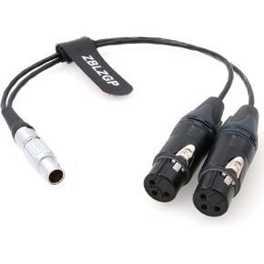 Audio Breakout Input Cable 10 Pin to Dual 3-Pin XLR Female for Atomos Shogun Flame Monitor Recorder (Straight Plug Cable)