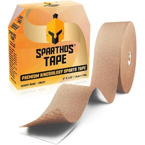 Spartan Tape Kinesiology Tape - Bulk Large Clinical Jumbo - Free Kinesio Taping Guide! Support for Pro Athletic Sports and Recovery - Rocktape Rock Kinesiotape - Uncut 115 ft Roll (Black)