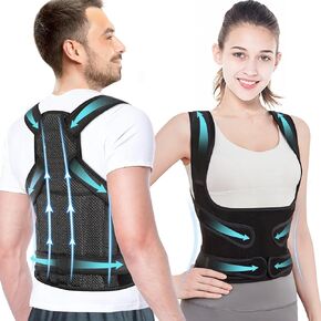 Posture Corrector for Women and Men, Back Brace Adjustable Scoliosis and Hunchback Correction, back straightener,Spine Corrector, Back Support,Relief Back Pain, Shoulders Large (waist 39-45 inch)