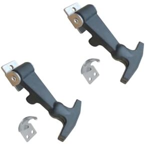 2 PCS Medium Elastic Hood Catch Flexible T-Handle Hasp Rubber Draw Latches with Stainless Steel Brackets for Tool Box Vehicle Engine Hood ATV RV Boat