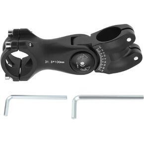 ECSiNG 1-1/8 Inch 28.6MM Bicycle Adjustable 0±60° Aluminum Ahead Stem 1-1/4 Inch 31.8MM Handlebar Clamp, Bike Stem Extender for Mountain Bike, Road Bike