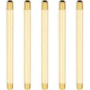 Patikil 1/8 "× 1/8" NPT الذكور النحاس النحاس المناسب حلمة طويلة ، 5pcs 6 "موصل موصل أنابيب طويلة مستقيمة للوقود والهواء والماء والزيت ونظام الغاز ، 1200psi