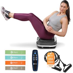 Lifepro Waver Vibration Plate Exercise Machine – High-Intensity Vibration for Muscle Activation, Full-Body Workout Vibrating Platform with Loop Bands, Fitness Equipment for Strength Toning & Fat Loss