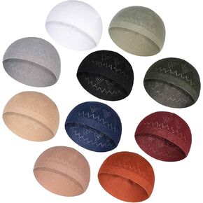 Kufi Hats for Men – Skull Kufi Caps Beanie - Comfortable Handicraft taqiyah Crochet cufi – Muslim Clothes Hats for Islamic Gifts and Prayer Cap – Tupi- 10pcs Multi
