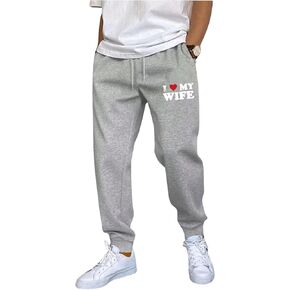 Men's Letter Graphic Joggers Drawstring Waist Athletic Sweatpants Casual Pants with Pockets