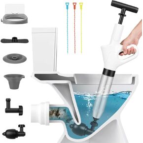 Toilet Plunger High Pressure Toilet Air Plunger Blaster for Bathroom Floors Shower Kitchen Drain Sinks Unclogger, Heavy Duty Clog Remover Declogger Toilet Plumbing Clogs