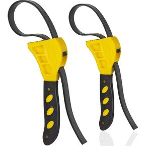 KONON Strap Wrench Set Adjustable Rubber Belt Wrench for Oil Filter Wrench Set, Jar Opener, Shower Head Wrench, Water Filter Wrench 4" (Small) & 6"(Large), 2-pack