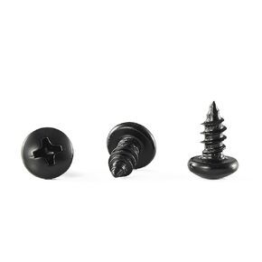 #4 x 1/4" Wood Screw 100Pcs Truss Head Phillips Stainless Steel 304 (18-8) Fast Self Tapping Screws Black Oxide