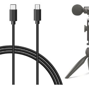 Geekria for Creators Micro USB to USB C Microphone Cable 4.9ft / 1.5m, Compatible with Shure MV7, MV88+, MV5, MV51, MVi Mic Cord (Black)