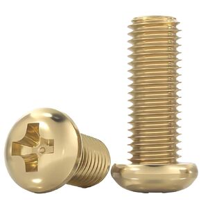 NACX M4 x 25mm Truss Head Machine Screws Fastener Bolts, Solid Brass, Phillips, 40Pcs