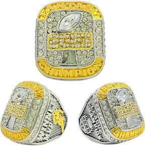 Custom 2025 Fantasy Football League Championship Trophy Rings Prize with Display Case