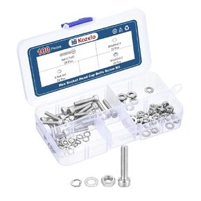 100pcs M4 Socket Head Cap Screws Bolts Nuts Assortment Kit - [M4x20mm] 304 Stainless Steel Allen Socket Drive for 3D Printer