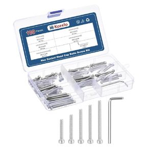 100pcs M3 Socket Head Cap Screws Bolts Nuts Assortment Kit - [M3x20/25/30mm] 304 Stainless Steel Allen Socket Drive for 3D Printer with Allen Wrench