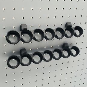 'Just Hanging' 1/4" Pegboard Paint Holder Hook, Compatible with Citadel Paints up to 32.5mm Diameter Pots, Storage for D&D Miniature Crafters (2, Matte Black)