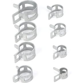 160PCS Galvanized Steel Hose Clamps, Spring Hose Clamps Small Spring Clips for Fuel Petrol Pipe Hose and Cable Clamps