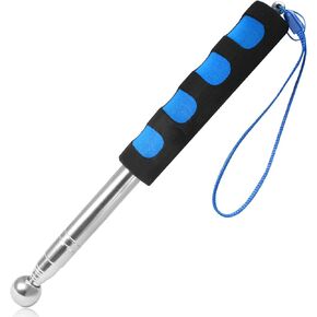 Litoexpe 115cm Hollowing Drum Hammer Sound Detection Folding Stick, Thickened Telescopic Rod for House Decoration Inspection (Blue)