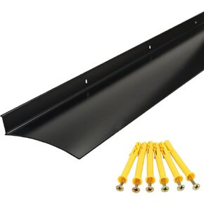 Aluminum Overhead Door Rain Drip Cap Guard for Exterior Door Window Top and Door Bottom,43.3" Drip Edge Flashing, Door Rain Deflectord, Rain Diverter, Anodized 1PCS Black