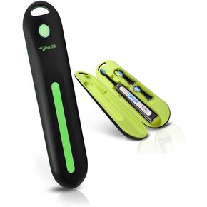 Pyle Electric Toothbrush Travel Charger Case - Compact USB Port Compatible Oral Care Brush Charging Holder Holds Replacement Brush Head, Mini Toothpaste - Pyle PHLSN61BK (Black)