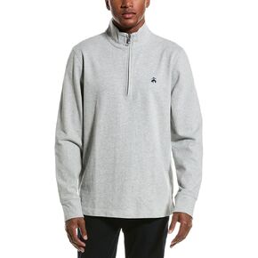 Brooks Brothers Mens Classic Fit Contrast Collar Quarter Zip Cotton Sweatshirt,