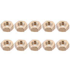 Hex Nuts, M8x1.25mm Metric Coarse Thread Hexagon Nut, Brass, Pack of 10