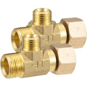 ADD-A-Tee Adapter(2 PACK), 3/8" OD COMP. x 3/8" Female COMP. x 1/4" OD Compression, LF splitter Tee