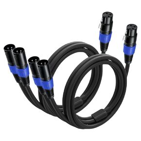 2 Pack XLR Splitter Cable 1.6 FT, 1 XLR Female to 2 XLR Male Patch Y Cable, Balanced Microphone Splitter Cord Audio Adaptor, Used for Microphone, Effector, Mixer, Equelizer, DMX LED, Amplifier, Guitar