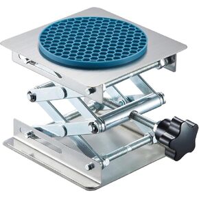 Non-Slip 4 x 4 Inch Lab Scissor Jack Stand Laboratory Adjustable Mini Scissor Jack Lift Stand Stainless Steel Platform