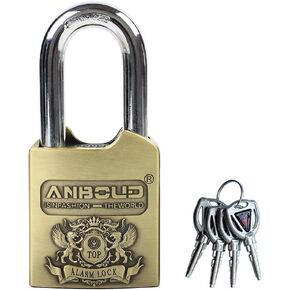 Alarm Padlock - Anti-Theft Heavy Duty Security Alarm Lock - 120db Alarm Sound & 4 Keys-Weatherproof Padlock for Storage Shed, Garage, Locker, Sliding Doors, Cabinets and More - (10mm) Bronze