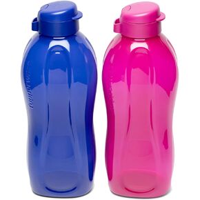 Tupperware 2 x Aquasafe 2 Litre Plastic Bottles with Flip Top