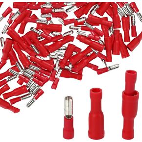 50pcs/25set Red Butt Connectors terminal terminal 22-16 AWG Electrical ، Audio Wiring PVC pvc femal in Kuwait