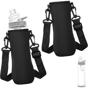 2Pcs Sleeve for 22oz Cirkul Water Bottle,Neoprene Water Bottle Sleeve for 22oz Cirkul Tumbler with Shoulder Strap,Water Bottle Cover Compatible with 22oz Cirkul Stainless Steel&Plastic Water Bottle