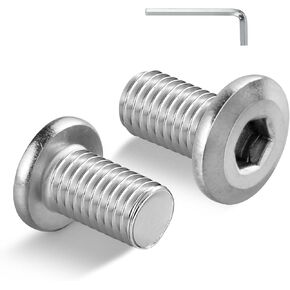M6-1.0 x 35mm Flat Head Hex Socket Cap Screws Bolts 10Pcs, M6 Bolt 304 Stainless Steel 18-8 Furniture Bolts Full Thread, with Hex Spanner in Saudi Arabia
