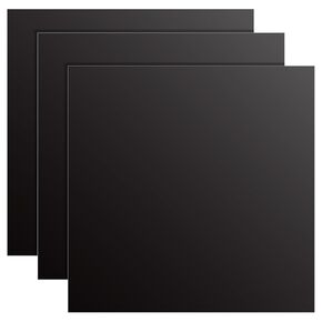 3 Pack 5052 Aluminum Sheet Metal 12 x 12 x 1/16 (0.06") Inch, 1.5 MM Thin Anodized Aluminum Metal Plates Aluminum Metal Sheets, Black Laser Engraving Blanks for Crafting Printing