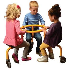Constructive Playthings 21" H. x 3' diam. 3 Person Circle Bike with 13" H. Seats to Promote Cooperative Play