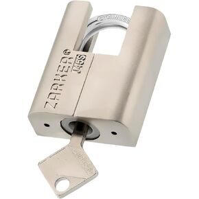 J45S keyed Padlock, Heavy Duty Stainless Steel Shackle Lock, Waterproof and Rustproof Storage, Warehouses, Garage, Outdoors, 1-Pack