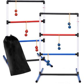 مجموعة لعبة Goplus Ladder Toss ، لعبة Troam Dame Indoor/Outder Ladder Ball مع 6 Pe Bolas وحقيبة حمل ، ومتعقب الدرجات المدمجة ، و 40 × 24.5 بوصة ، ولعبة ممتعة للسنوات ، والشربة ، والشاطئ