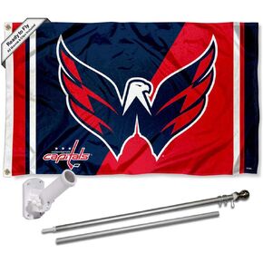 WinCraft Washington Capitals Eagle Logo Flag Pole and Bracket Set