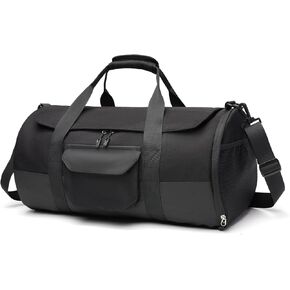 BSHG Gym Bags For Men & Women, Sports Duffel Bag For Men Travel, Weekend Overnight Bag With Shoe Compartment & Wet Pocket, Water Resistant Workout Duffle Bag Athletic Gym Bag Men B-BA-001-Black
